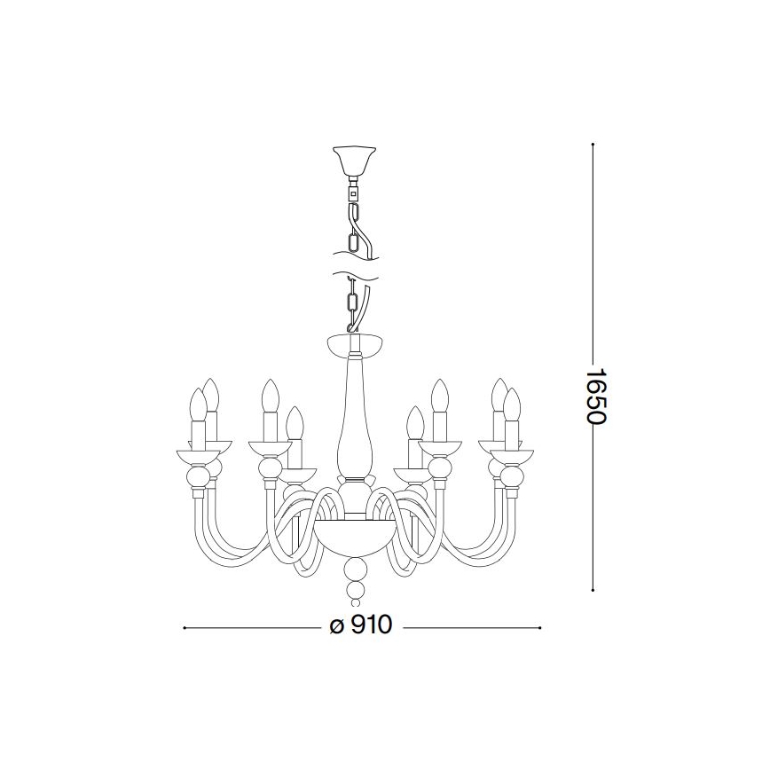 Ideal Lux - Ljuskrona på kedja DOGE 12xE14/40W/230V diameter 91 cm skinande krom