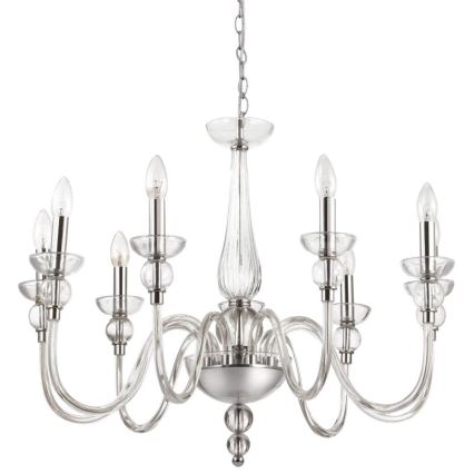 Ideal Lux - Ljuskrona på kedja DOGE 9xE14/40W/230V diameter 75 cm skinande krom