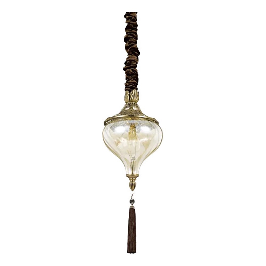 Ideal Lux - Ljuskrona på kedja HAREM 1xE27/42W/230V diameter 16,5 cm mässing