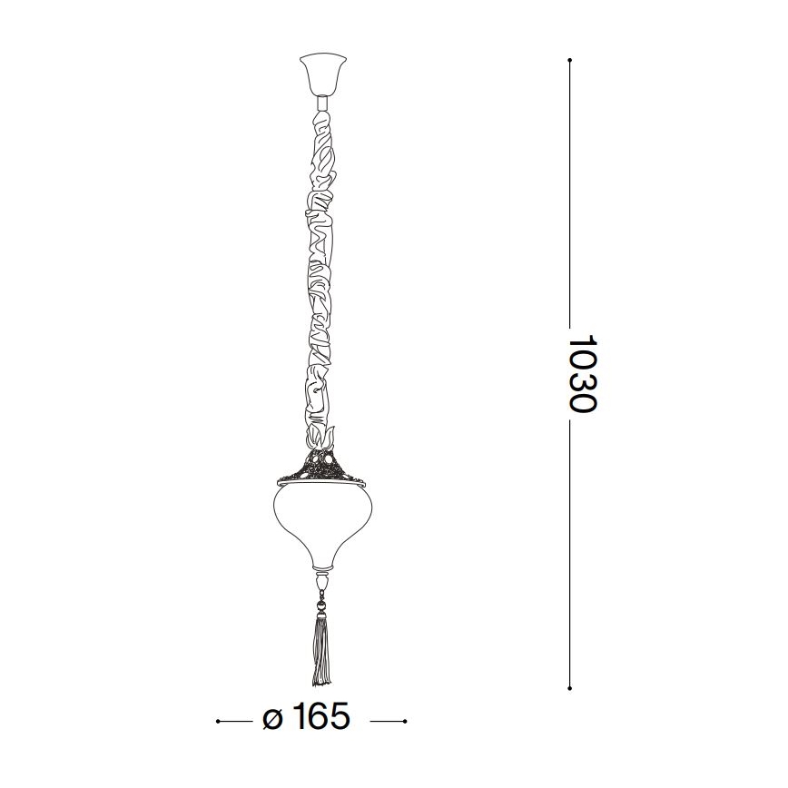 Ideal Lux - Ljuskrona på kedja HAREM 1xE27/42W/230V diameter 16,5 cm mässing