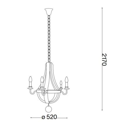 Ideal Lux - Ljuskrona på kedja MILLENNIUM 5xE14/40W/230V diameter 52 cm Björk/brun