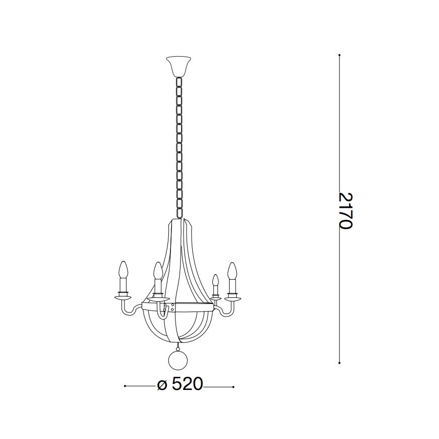 Ideal Lux - Ljuskrona på kedja MILLENNIUM 5xE14/40W/230V diameter 52 cm Björk/brun