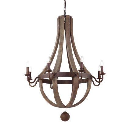 Ideal Lux - Ljuskrona på kedja MILLENNIUM 8xE14/40W/230V diameter 92 cm Björk/brun