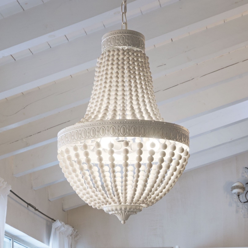 Ideal Lux - Ljuskrona på kedja MONET 5xE14/40W/230V diameter 40 cm hampa/vit
