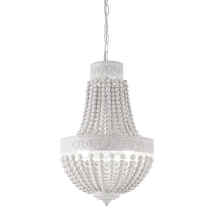 Ideal Lux - Ljuskrona på kedja MONET 5xE14/40W/230V diameter 40 cm hampa/vit