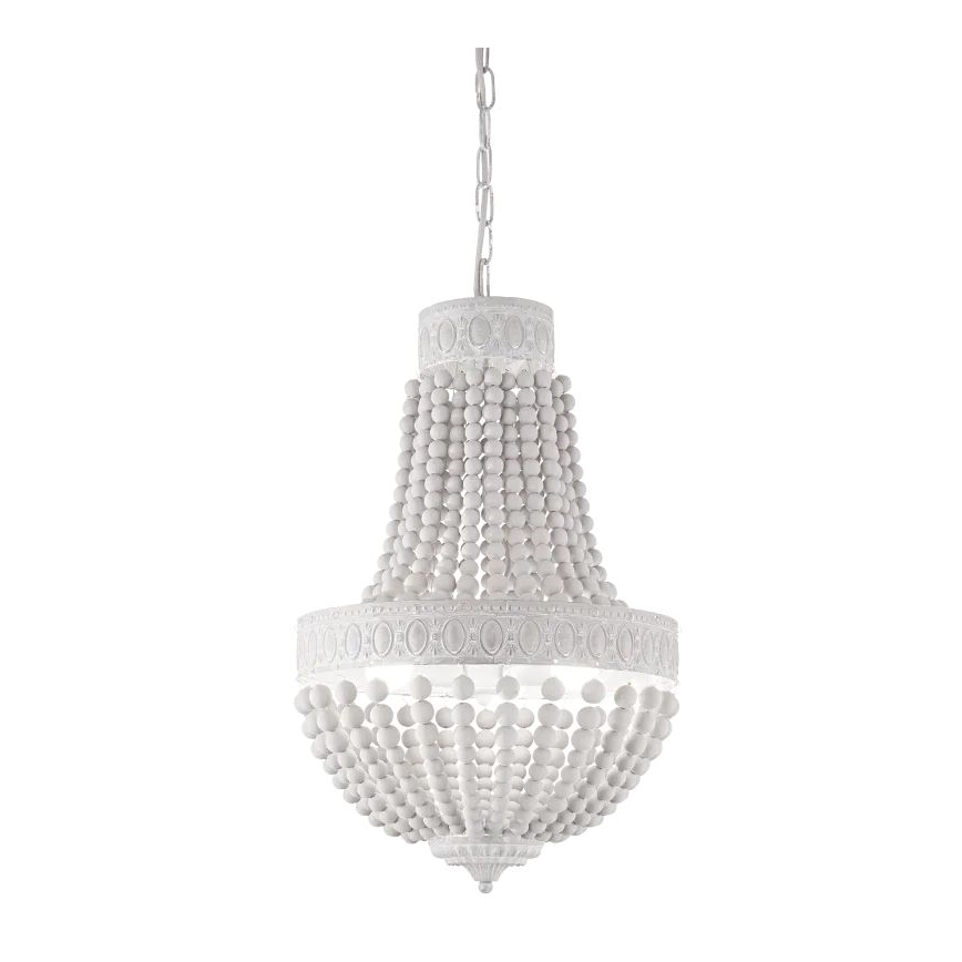 Ideal Lux - Ljuskrona på kedja MONET 5xE14/40W/230V diameter 40 cm hampa/vit