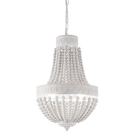 Ideal Lux - Ljuskrona på kedja MONET 6xE14/40W/230V diameter 50 cm hampa/vit