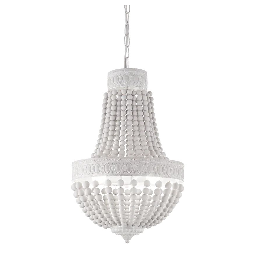 Ideal Lux - Ljuskrona på kedja MONET 6xE14/40W/230V diameter 50 cm hampa/vit