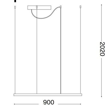 Ideal Lux - LED takpendel med kabel ORACLE SLIM LED/53W/230V 3000K CRI 90 90x90 cm vit