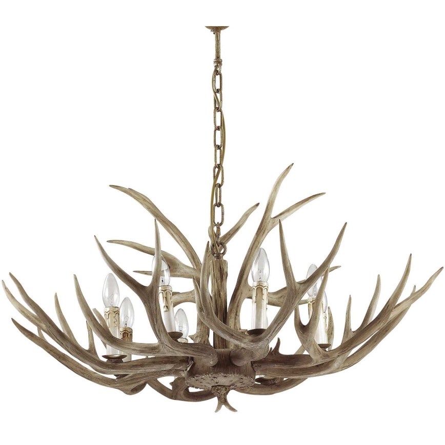 Ideal Lux - Taklampa på kedja CHALET 8xE14/40W/230V horn