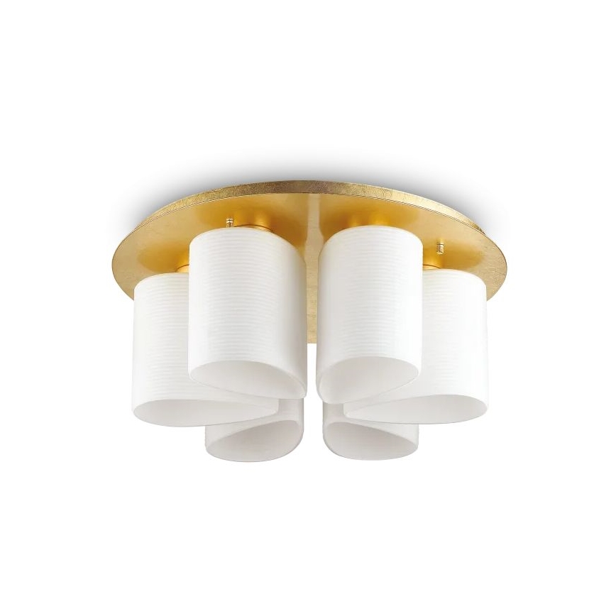 Ideal Lux - Taklampa DAISY 6xE27/52W/230V diameter 60 cm guld/vit