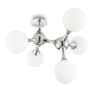 Ideal Lux - Taklampa NODI 5xE14/28W/230V skinande krom/vit