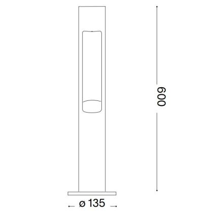 Ideal Lux - Utomhuslampa ACQUA 1xG9/15W/230V 60 cm IP44 antracit