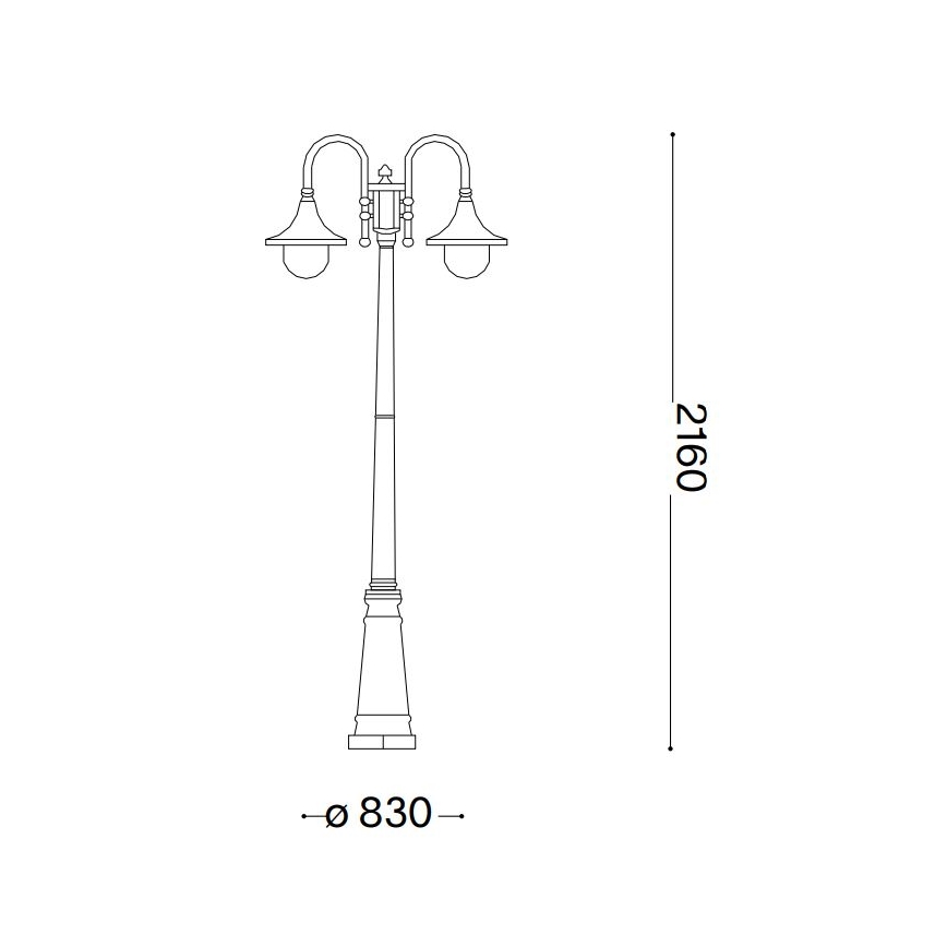 Ideal Lux - Utomhuslampa CIMA 2xE27/52W/230V 216 cm IP43 antracit