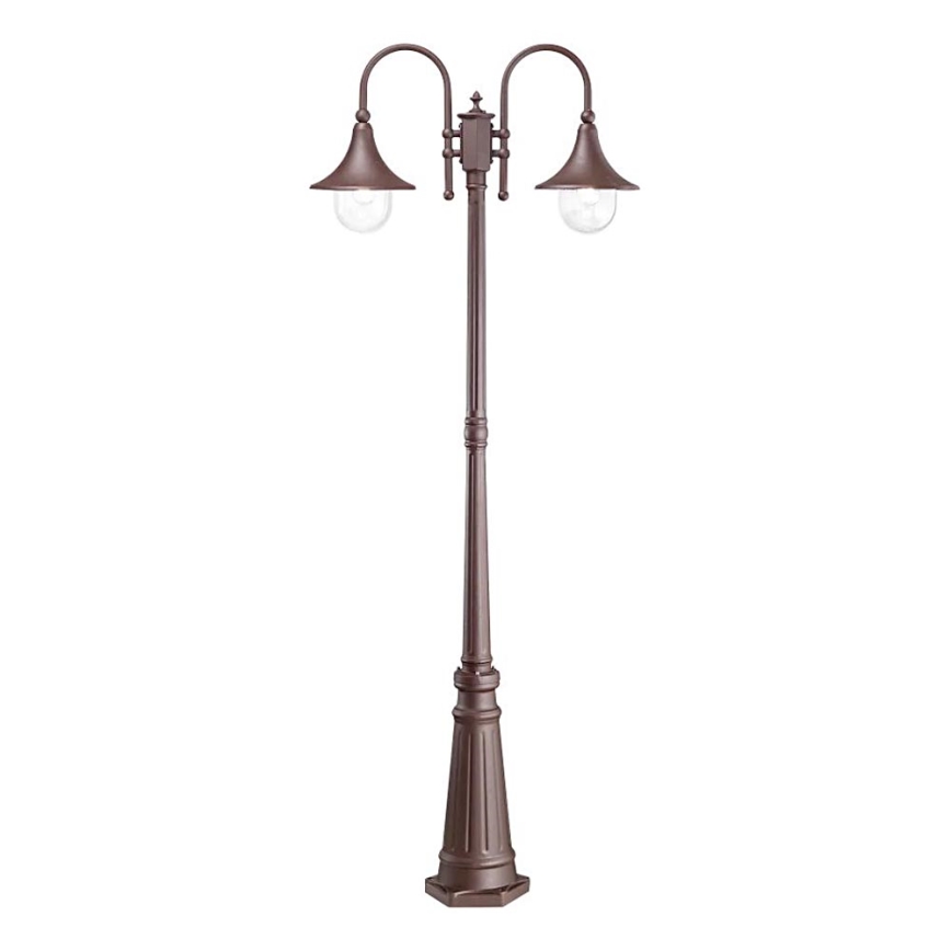 Ideal Lux - Utomhuslampa CIMA 2xE27/52W/230V 216 cm IP43 brun