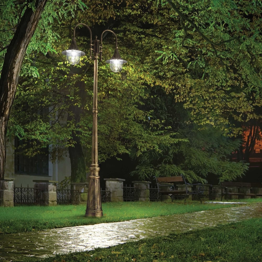 Ideal Lux - Utomhuslampa CIMA 2xE27/52W/230V 216 cm IP43 patina