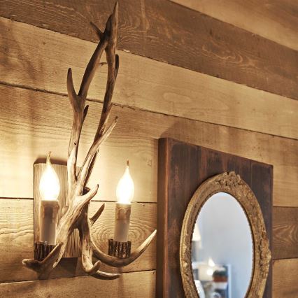 Ideal Lux - Vägglampa CHALET 2xE14/40W/230V Horn