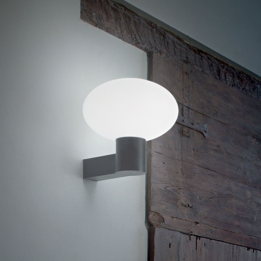 Ideal Lux - Vägglampa för utomhusbruk CLIO 1xE27/42W/230V IP44 antracit