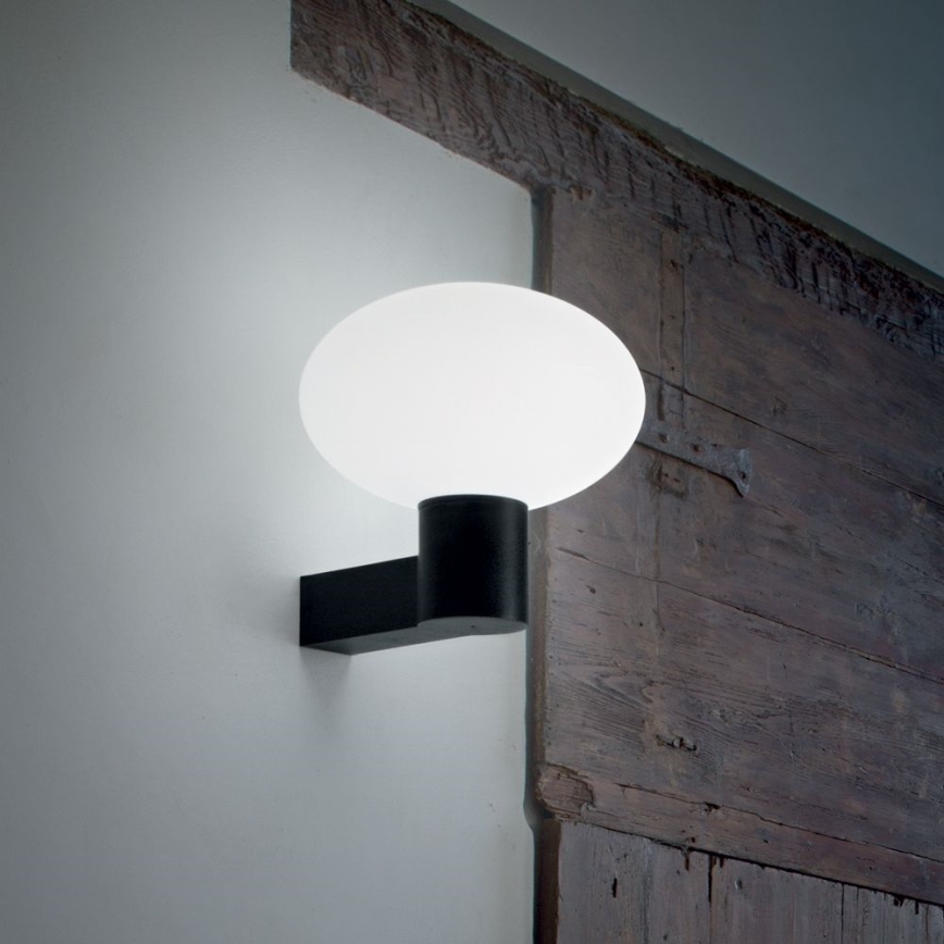 Ideal Lux - Vägglampa för utomhusbruk CLIO 1xE27/42W/230V IP44 svart
