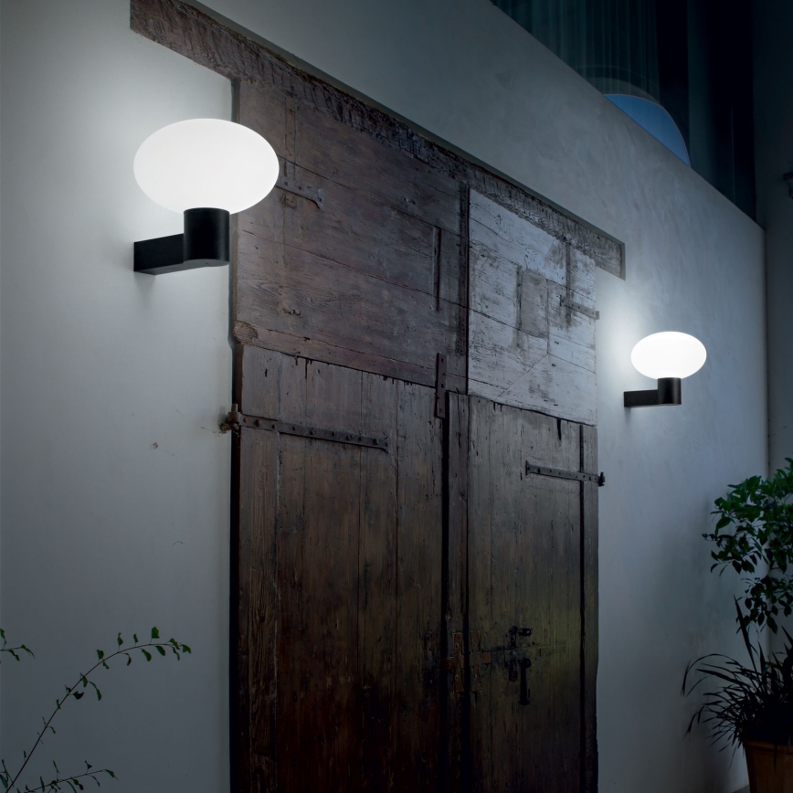 Ideal Lux - Vägglampa för utomhusbruk CLIO 1xE27/42W/230V IP44 svart