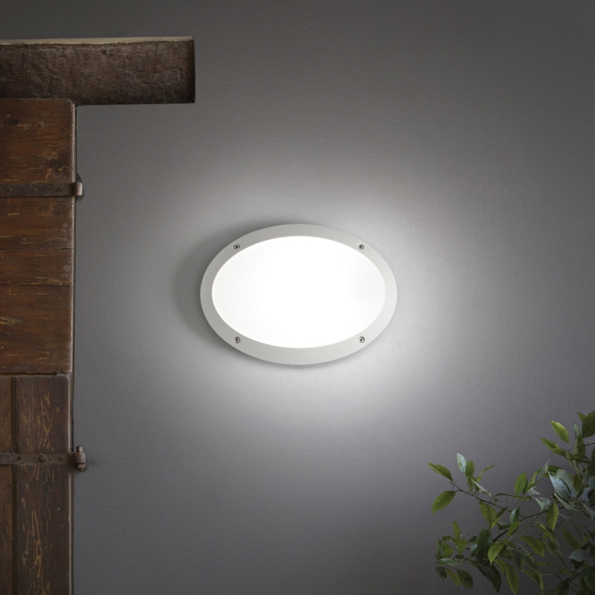 Ideal Lux - Vägglampa för utomhusbruk MADDI 1xE27/23W/230V IP66 vit