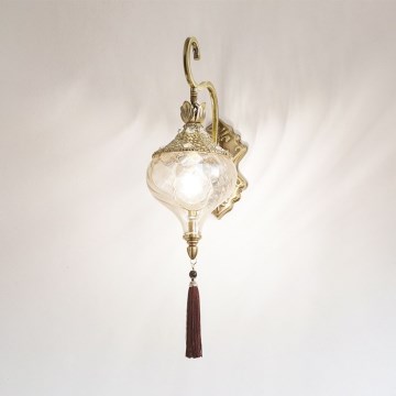 Ideal Lux - Vägglampa HAREM 1xE27/42W/230V mässing