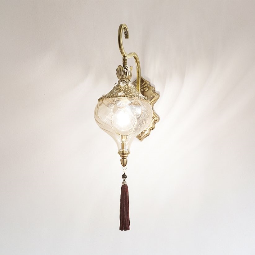 Ideal Lux - Vägglampa HAREM 1xE27/42W/230V mässing