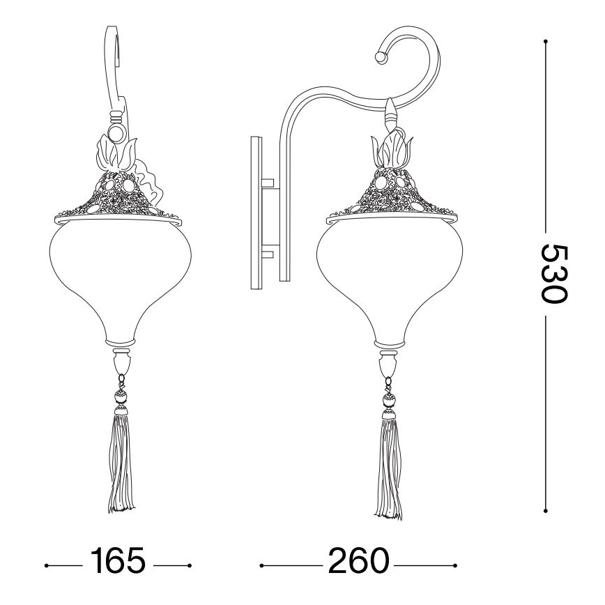 Ideal Lux - Vägglampa HAREM 1xE27/42W/230V mässing