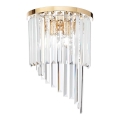 Ideal Lux - Vägglampa i kristall CARLTON 3xE14/40W/230V guld