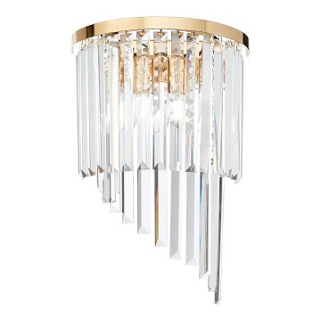 Ideal Lux - Vägglampa i kristall CARLTON 3xE14/40W/230V guld
