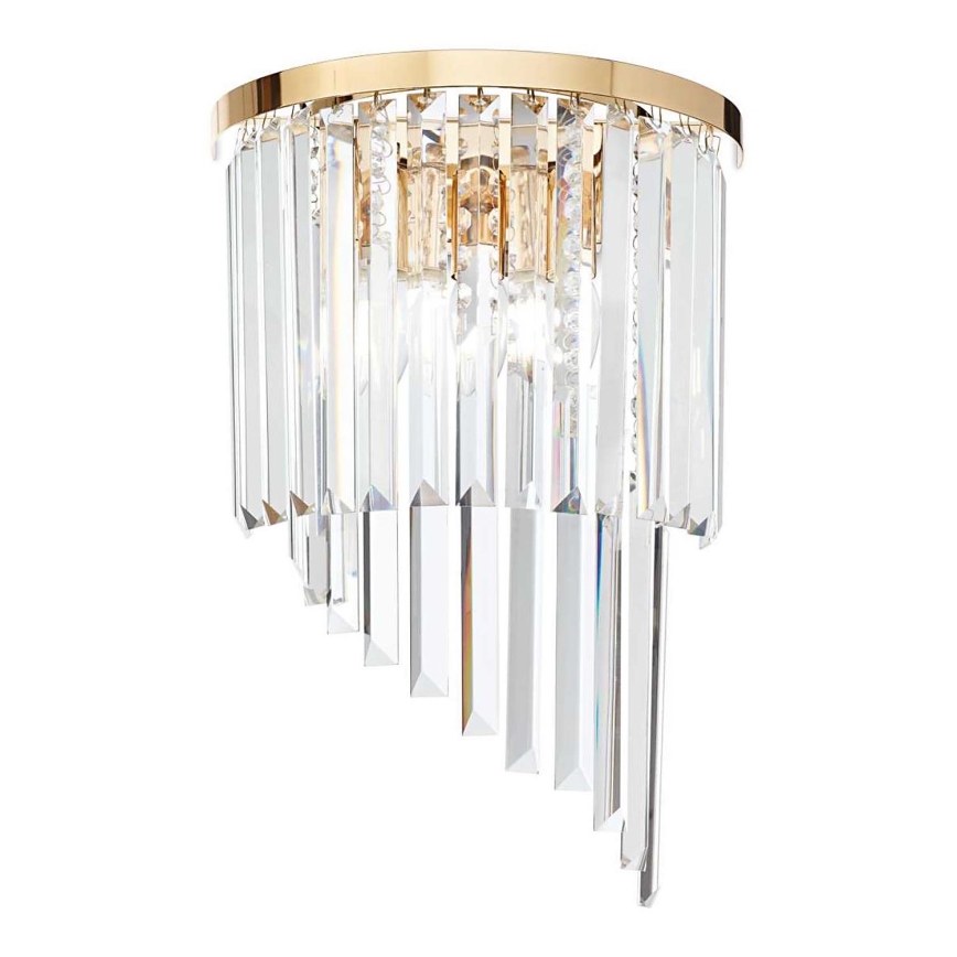 Ideal Lux - Vägglampa i kristall CARLTON 3xE14/40W/230V guld