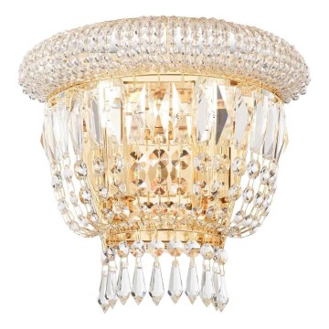 Ideal Lux - Vägglampa i kristall DUBAI 2xE14/28W/230V guld