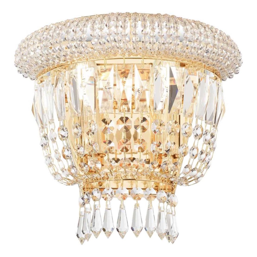 Ideal Lux - Vägglampa i kristall DUBAI 2xE14/28W/230V guld