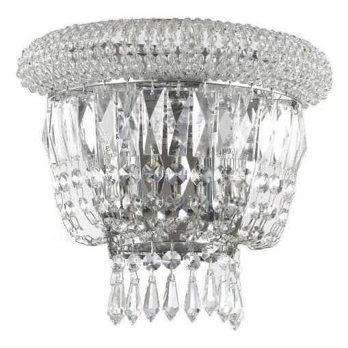Ideal Lux - Vägglampa i kristall DUBAI 2xE14/28W/230V skinande krom