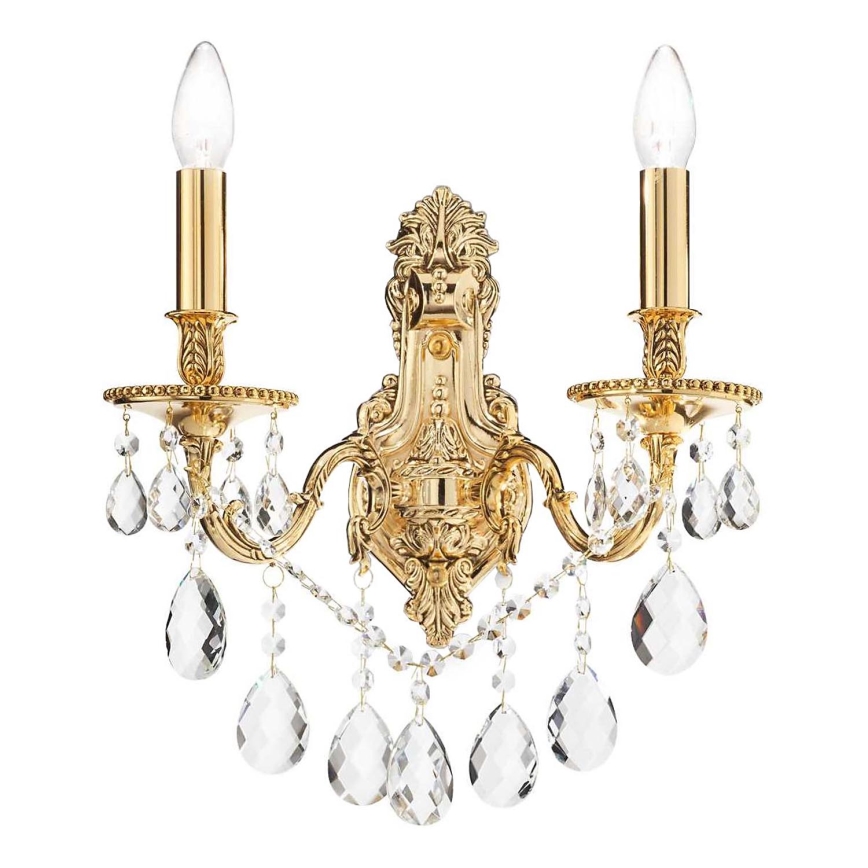 Ideal Lux - Vägglampa i kristall GIOCONDA 2xE14/40W/230V guld