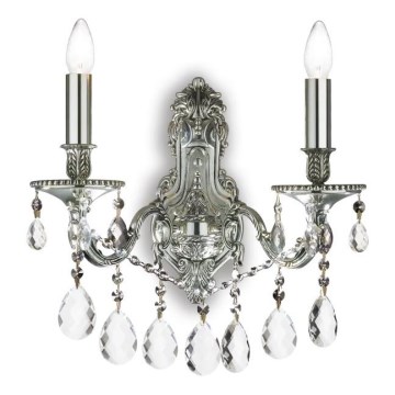 Ideal Lux - Vägglampa i kristall GIOCONDA 2xE14/40W/230V silver