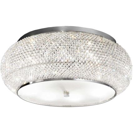 Ideal Lux - Vägglampa i kristall PASHA 10xE14/40W/230V diameter 55 skinande krom