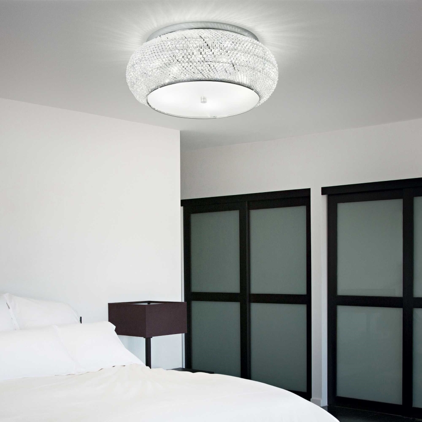 Ideal Lux - Vägglampa i kristall PASHA 10xE14/40W/230V diameter 55 skinande krom