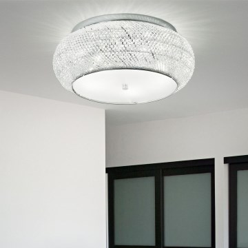 Ideal Lux - Vägglampa i kristall PASHA 10xE14/40W/230V diameter 55 skinande krom