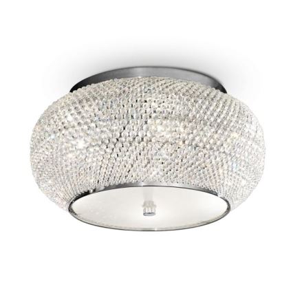 Ideal Lux - Vägglampa i kristall PASHA 6xE14/40W/230V diameter 40 cm skinande krom