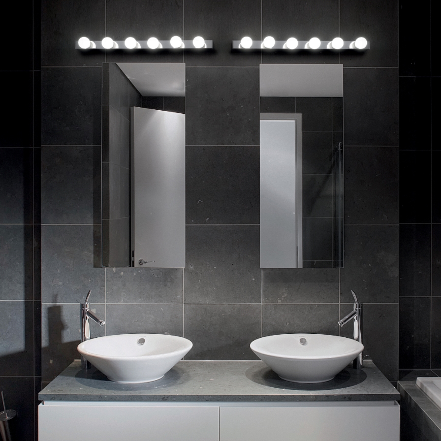 Ideal Lux - Vägglampa PRIVE 8xE14/40W/230V skinande krom