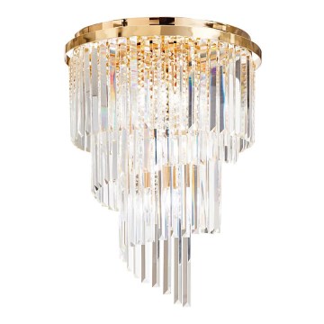 Ideal Lux - Ytmonterad kristallkrona CARLTON 12xE14/40W/230V diameter 50 cm guld