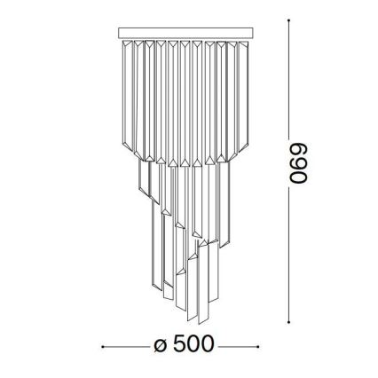 Ideal Lux - Ytmonterad kristallkrona CARLTON 12xE14/40W/230V diameter 50 cm skinande krom