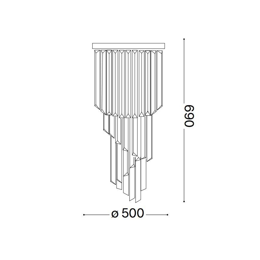 Ideal Lux - Ytmonterad kristallkrona CARLTON 12xE14/40W/230V diameter 50 cm skinande krom