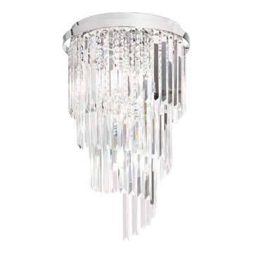 Ideal Lux - Ytmonterad kristallkrona CARLTON 8xE14/40W/230V diameter 40 cm skinande krom