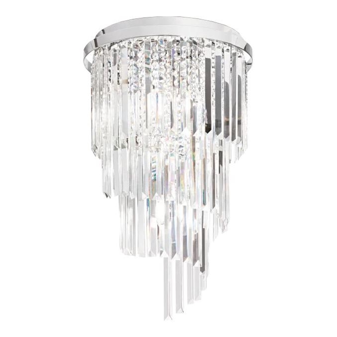 Ideal Lux - Ytmonterad kristallkrona CARLTON 8xE14/40W/230V diameter 40 cm skinande krom