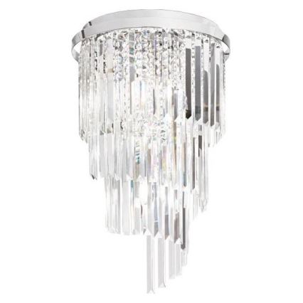 Ideal Lux - Ytmonterad kristallkrona CARLTON 8xE14/40W/230V diameter 40 cm skinande krom