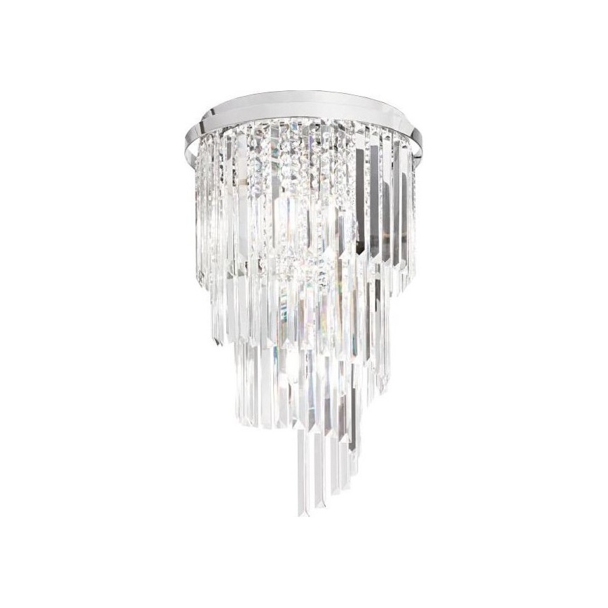 Ideal Lux - Ytmonterad kristallkrona CARLTON 8xE14/40W/230V diameter 40 cm skinande krom