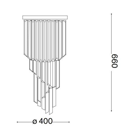 Ideal Lux - Ytmonterad kristallkrona CARLTON 8xE14/40W/230V diameter 40 cm skinande krom