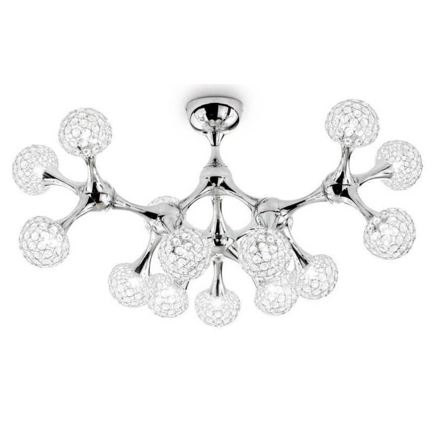 Ideal Lux - Ytmonterad kristallkrona NODI 15xG9/40W/230V skinande krom